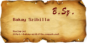 Bakay Szibilla névjegykártya